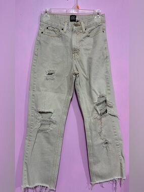BDG Light denim High-Rise Distressed Straight Jeans